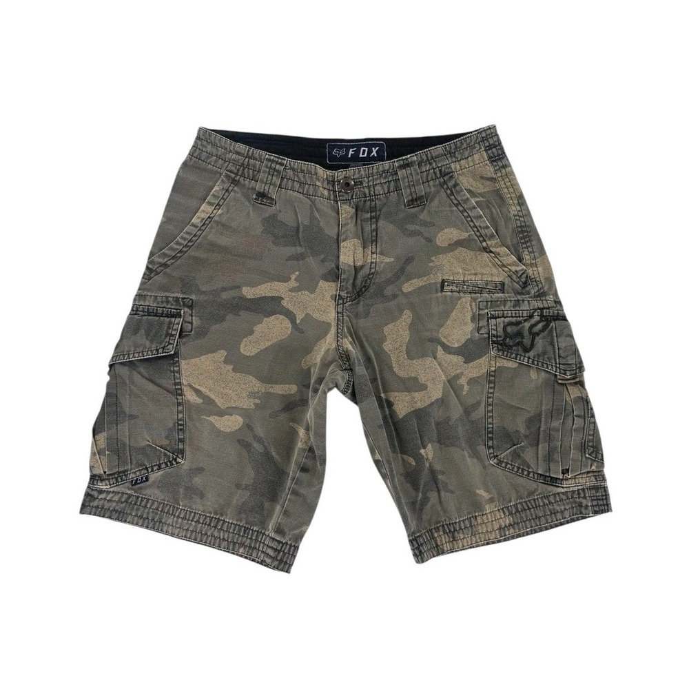 Fox Racing Mens 30 Camo Cargo Shorts Green Brown Outdoors Casual 19044 (31x10)